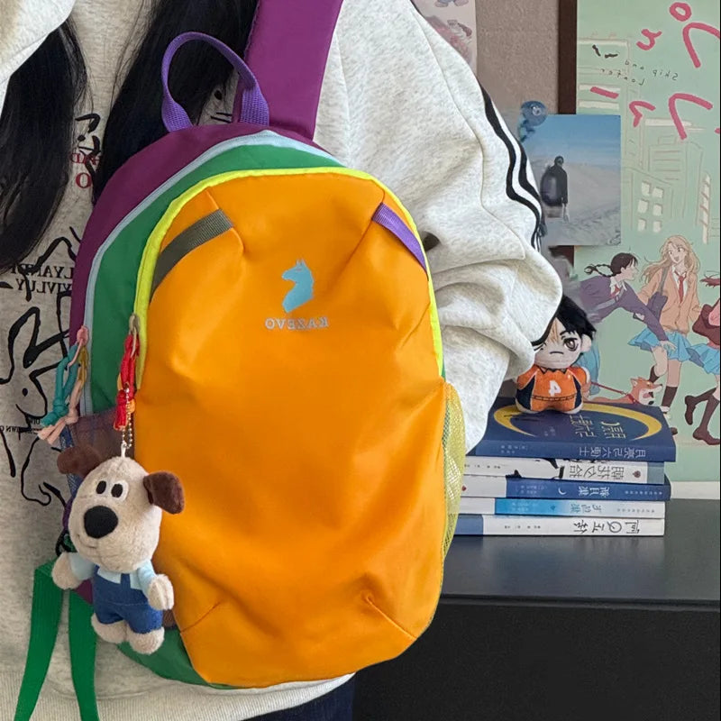 Dopamine backpack, contrasting colors, travel backpack, hiking, mountaineering, outdoor leisure, lightweight travel, study bag