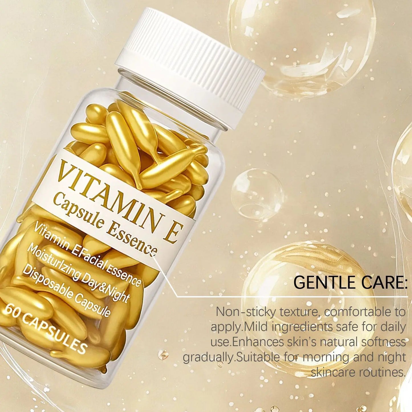 Vitamin E Face Serum Capsules for Deep Hydration and Firming