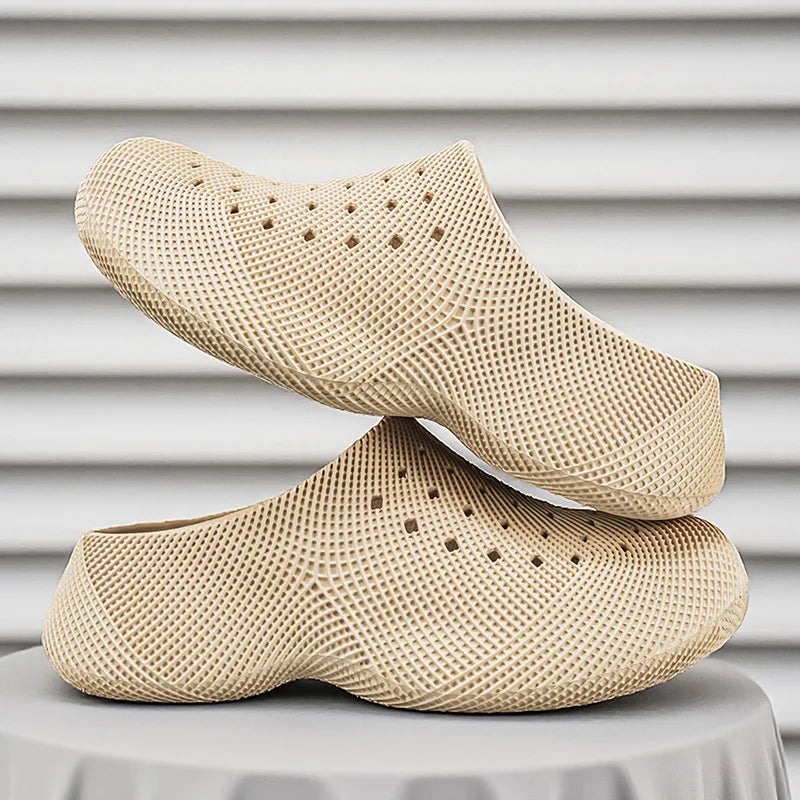 Generic Closed Toe Clogs 3d Printed Thick Sole Non Slip Soft Cushion Casual Summer Outdoor Slippers For Men Women Couple