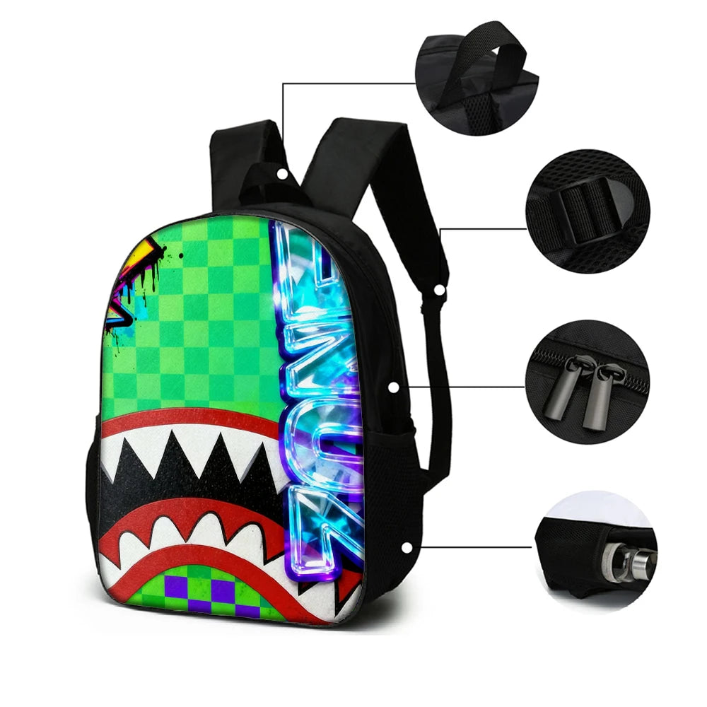 Trendy Shark Graphic Backpack Set | Ideal for School & Adventures