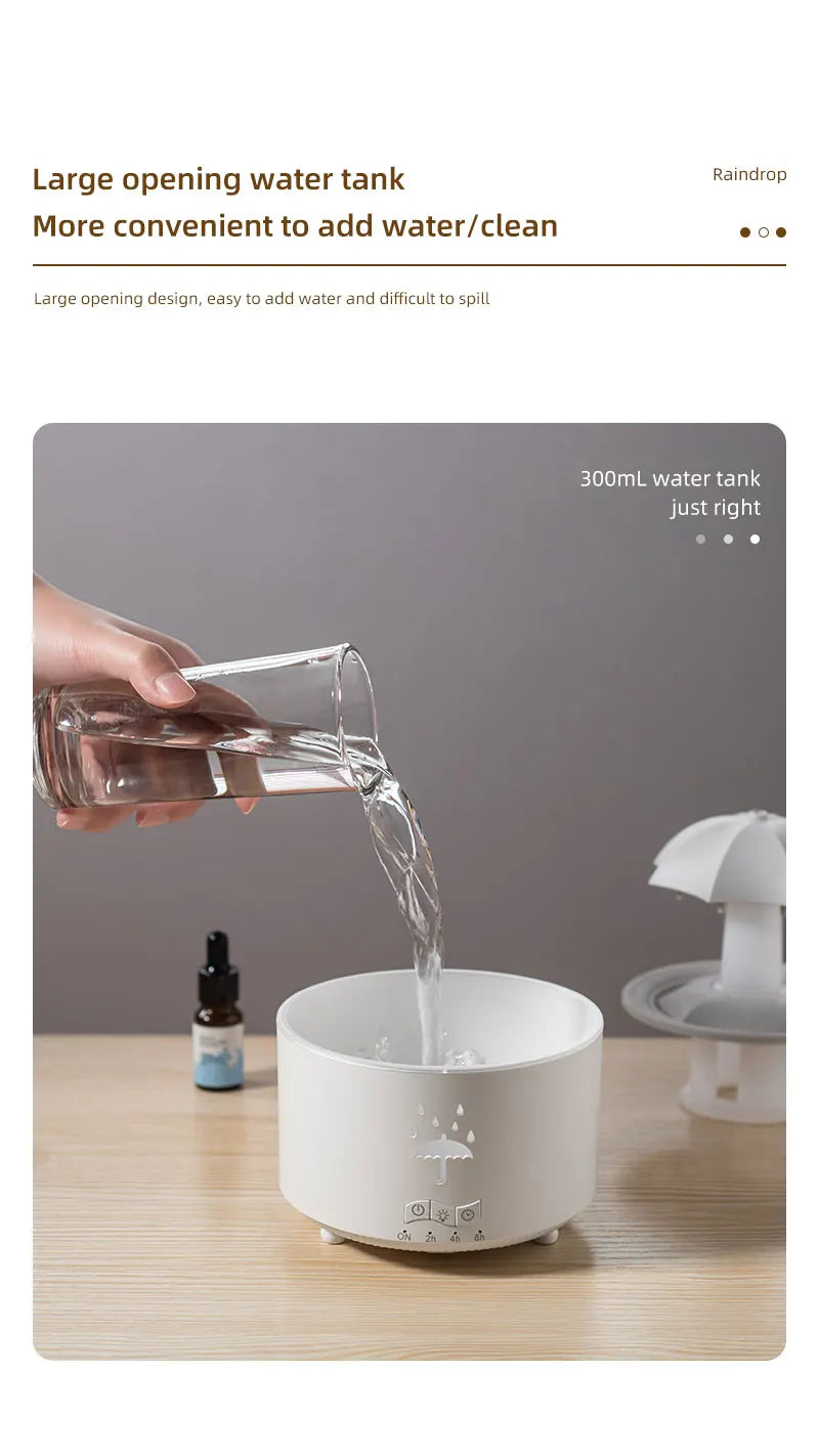 Cloud Rain Humidifier & Aroma Diffuser | Remote Control Night Light
