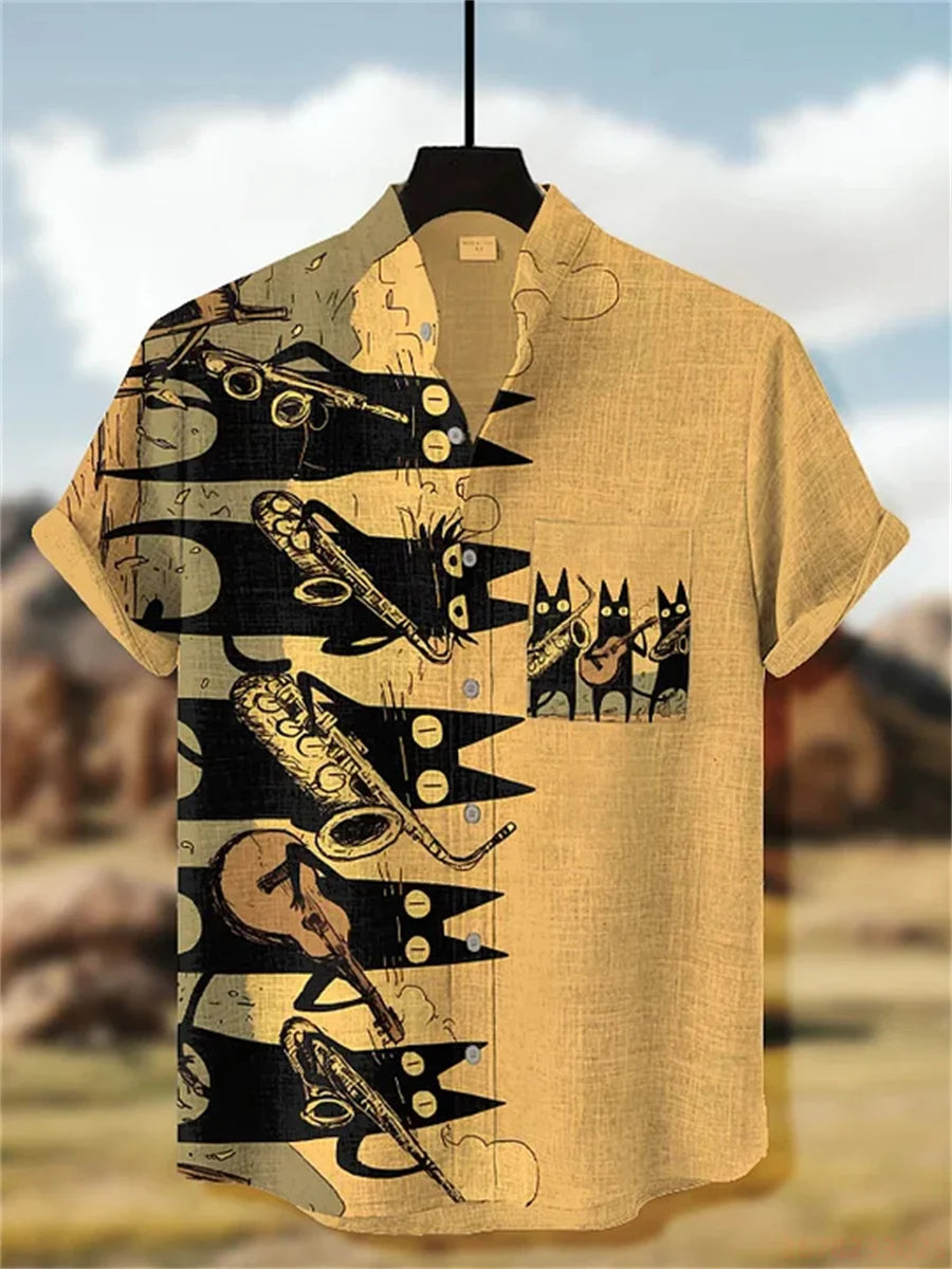 Men's Octopus Print Shirt | Loose & Breathable Hawaiian Top