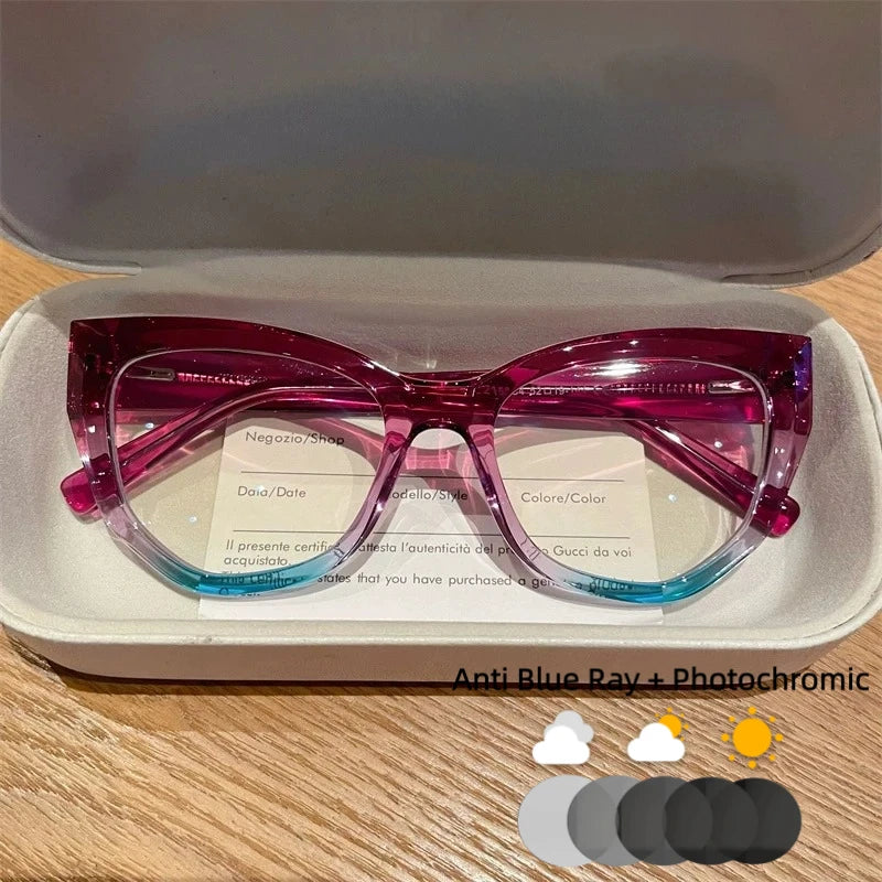 Customizable Cat Eye Anti Blue Ray Reading Glasses for Women