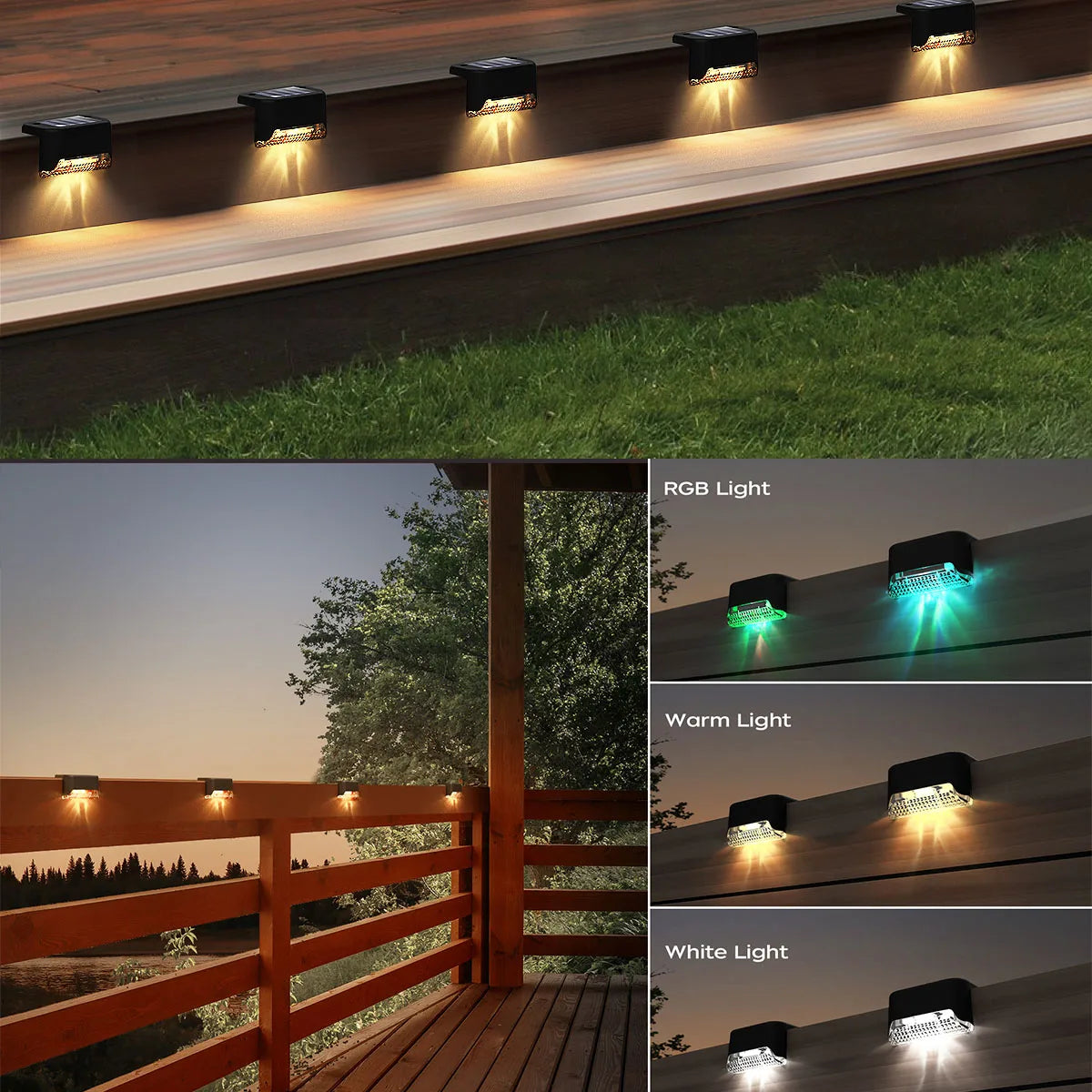 Solar Powered Deck Lights | Waterproof LED Step Lights
