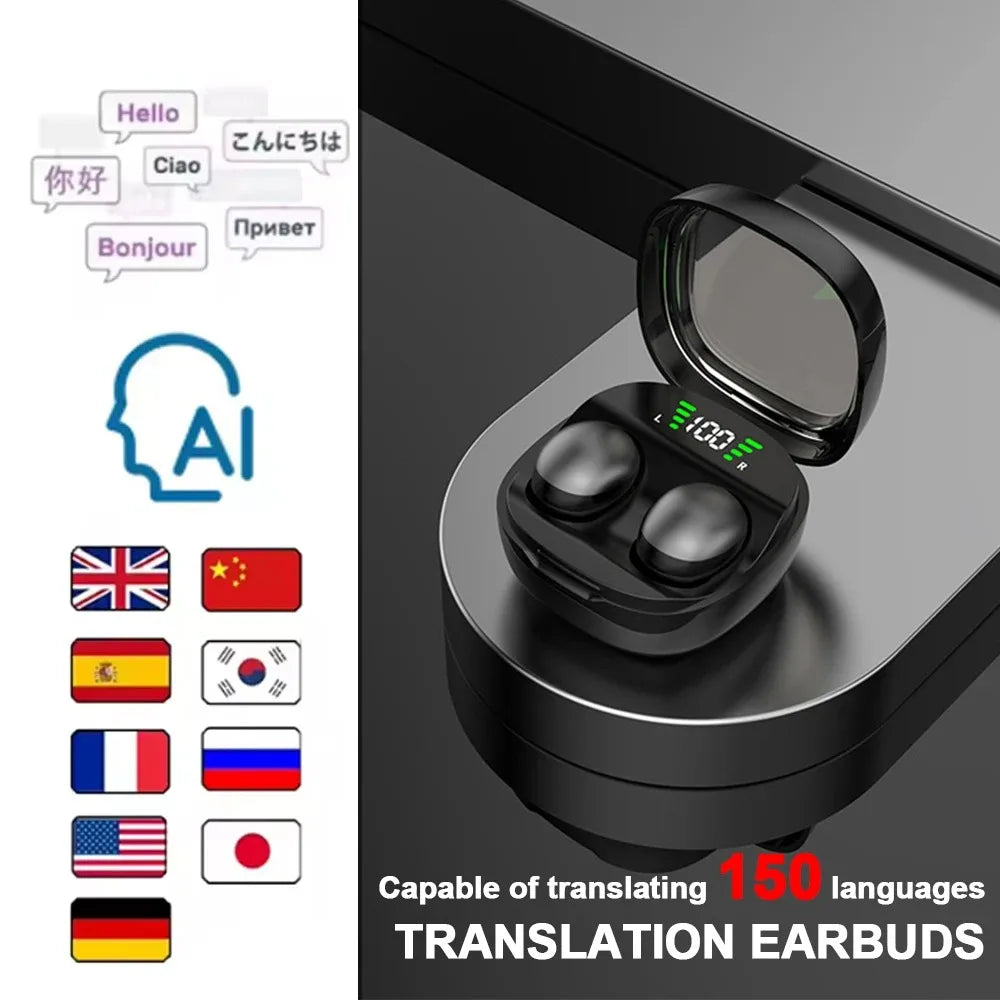 Bluetooth 5.3 AI Translation Earphones | HiFi Noise Reduction Earbuds