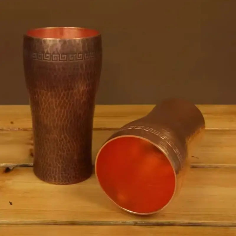 Pure Copper Cup Handcrafted Hammered Coffee Mugs Tea Beer Cold Water Drinkware