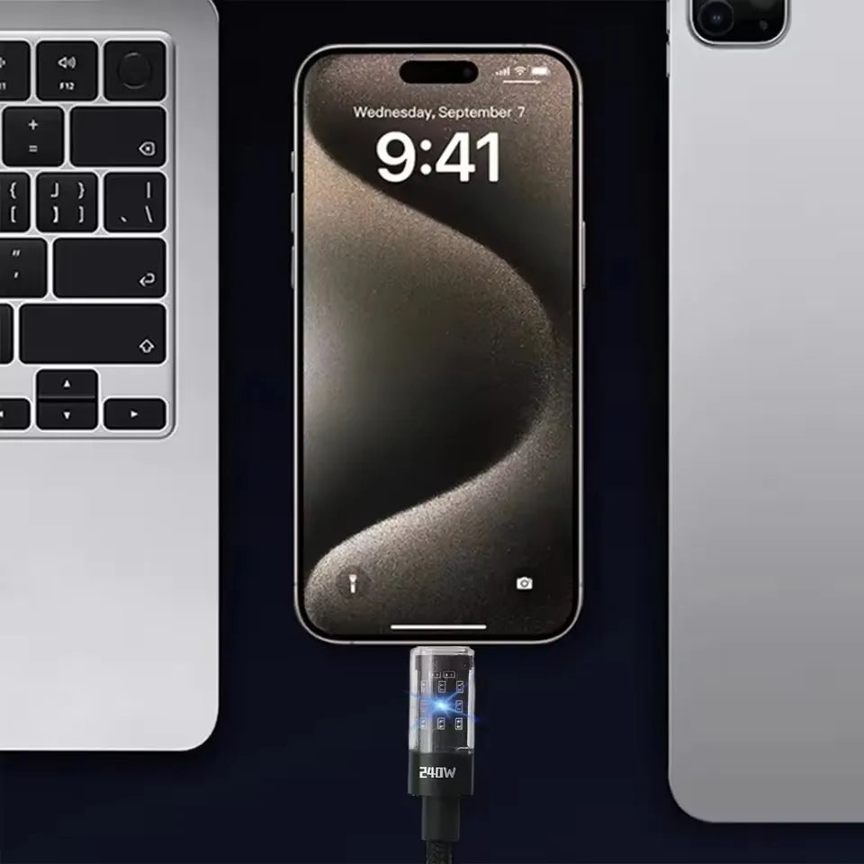 240W Nylon USB Type C Fast Charging Cable | Super Fast Data Cord