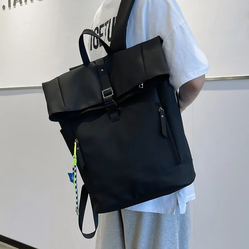 Women's Large Nylon Roll Top Backpack | Versatile Travel Companion