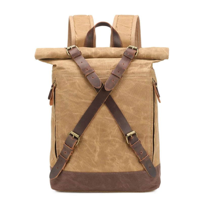 Retro Waterproof Oil Wax Canvas Travel Backpack | Unisex Design