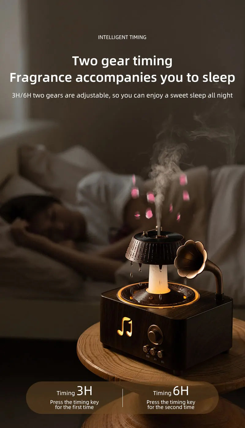 Rotating Raindrop Humidifier | Retro Aroma Diffuser with Lights