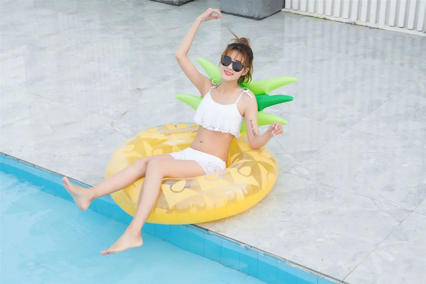 Inflatable Pineapple Watermelon Pool Float | Summer Fun Swim Ring