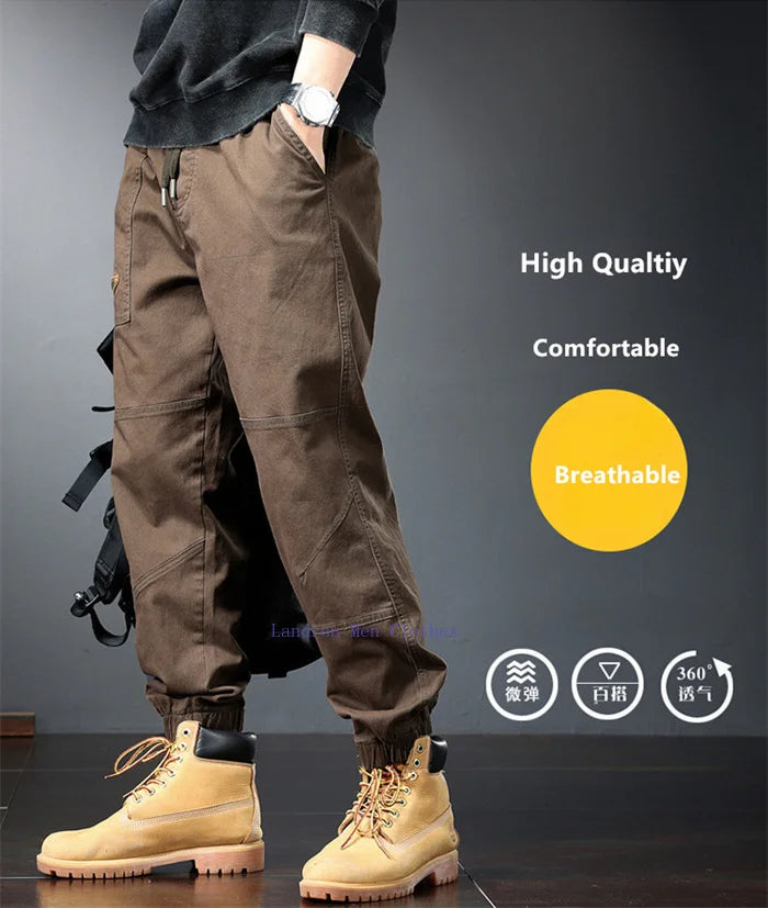 Plus Size Cotton Joggers for Men | Comfortable Ankle-Length Pants