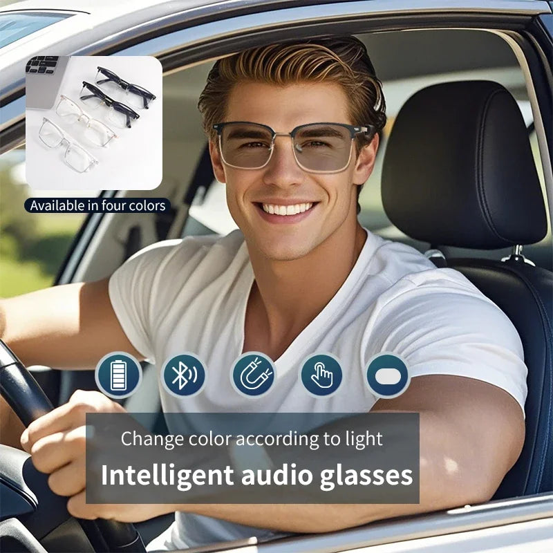 Smart Glasses with Color-Changing Lenses & Bluetooth Audio