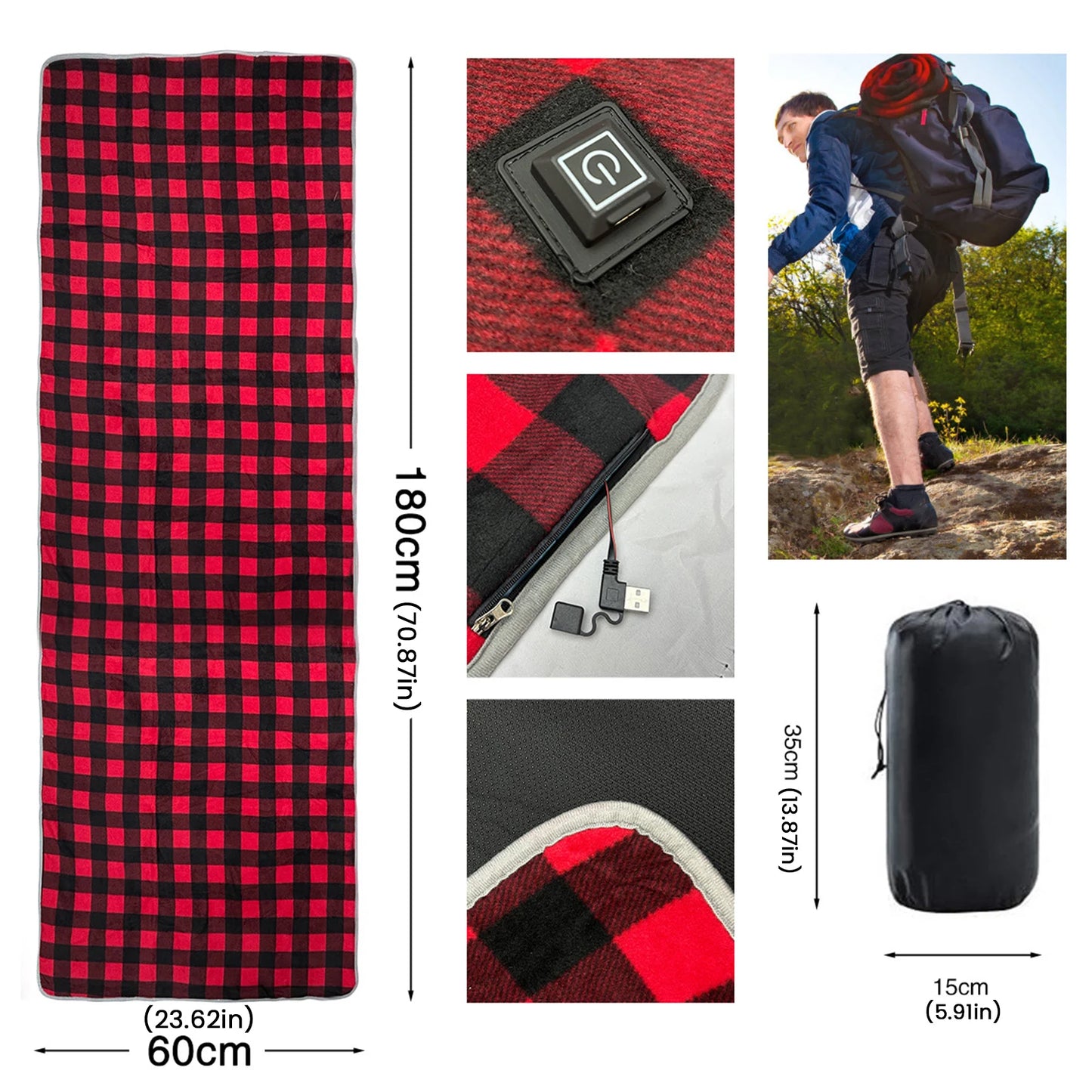 5 Zone USB Heated Sleeping Mat | Warmth for Outdoor Adventures