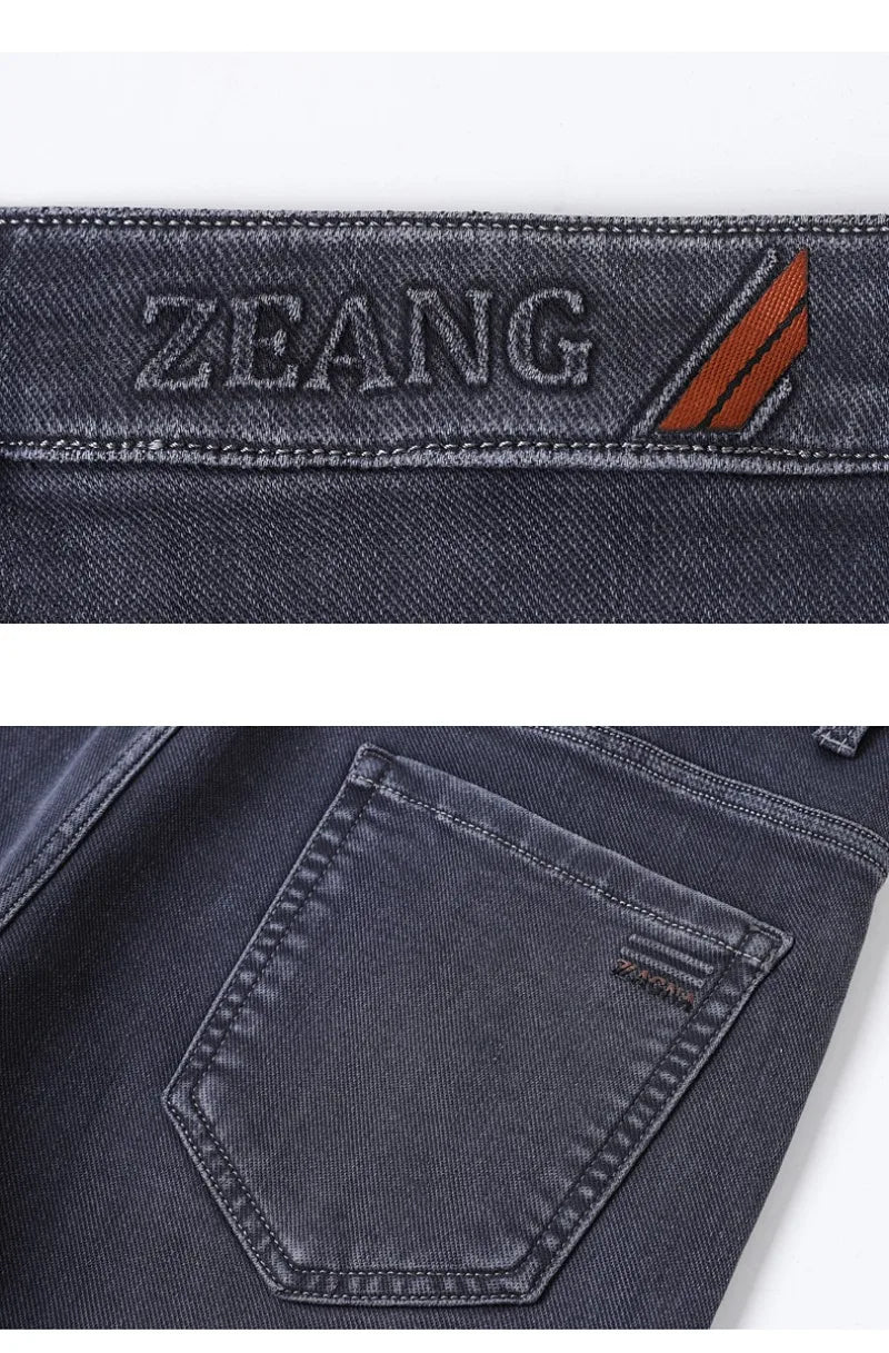 Men's Gray Jeans | Classic Straight Fit Casual Denim Trousers