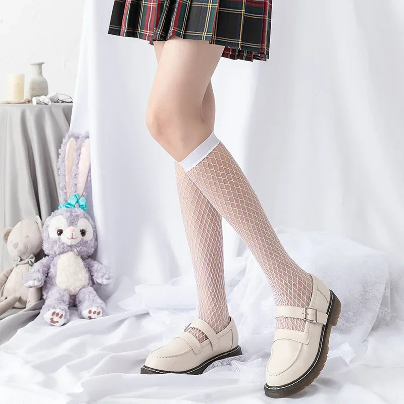 Stylish Mesh Fishnet Stockings for Women | Fashionable Knee Socks