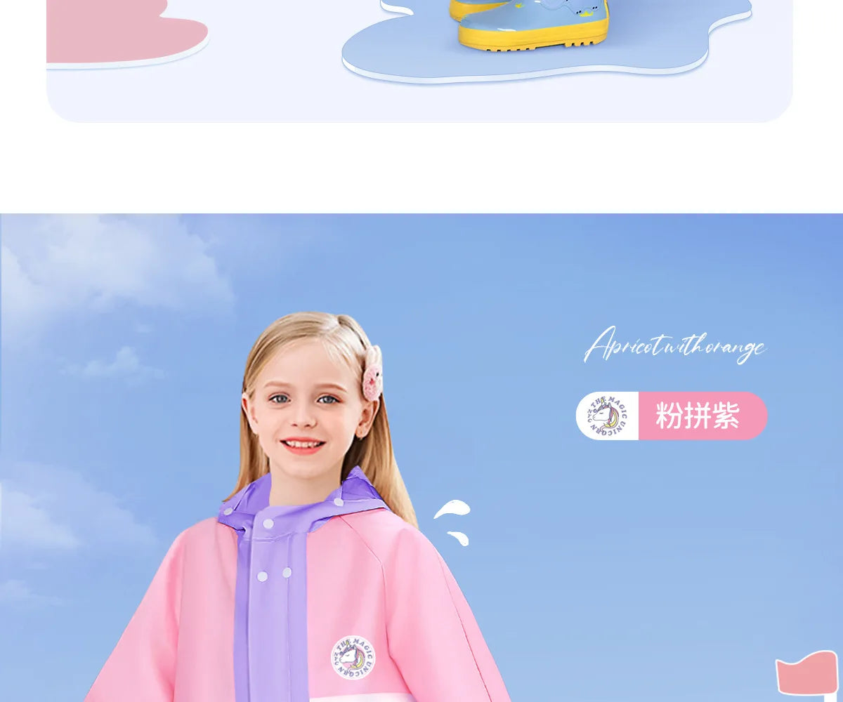 Children's Waterproof Raincoat with Fun Backpack | Stylish & Durable