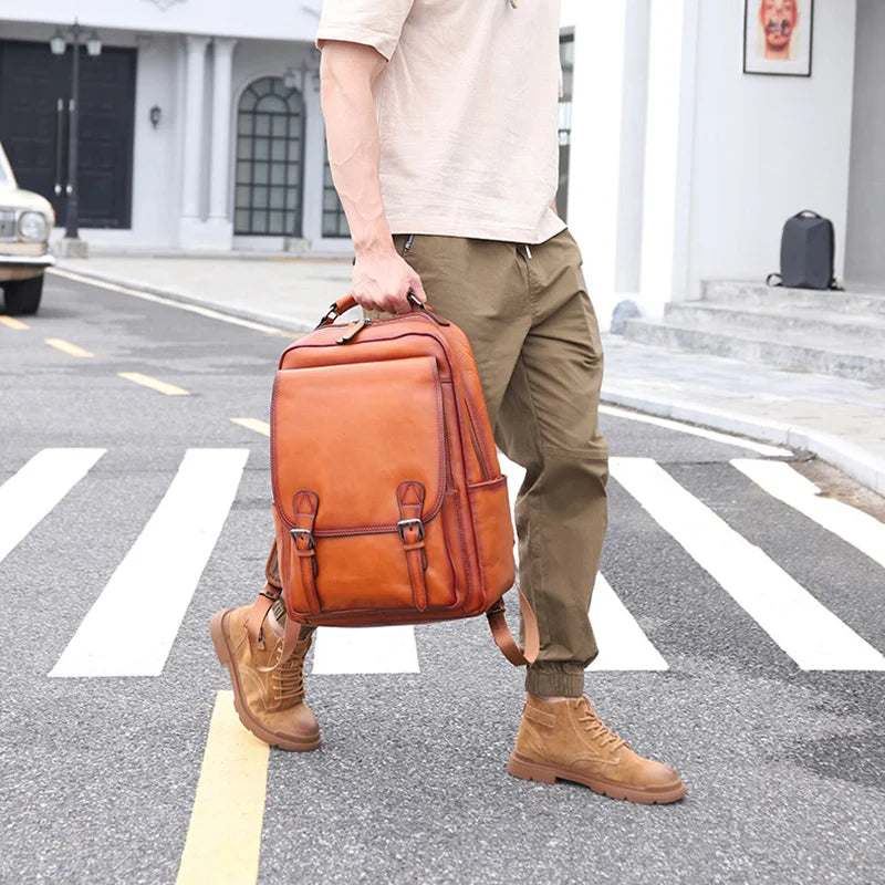 Men's Advanced Leather Backpack | Large Capacity Casual Bag