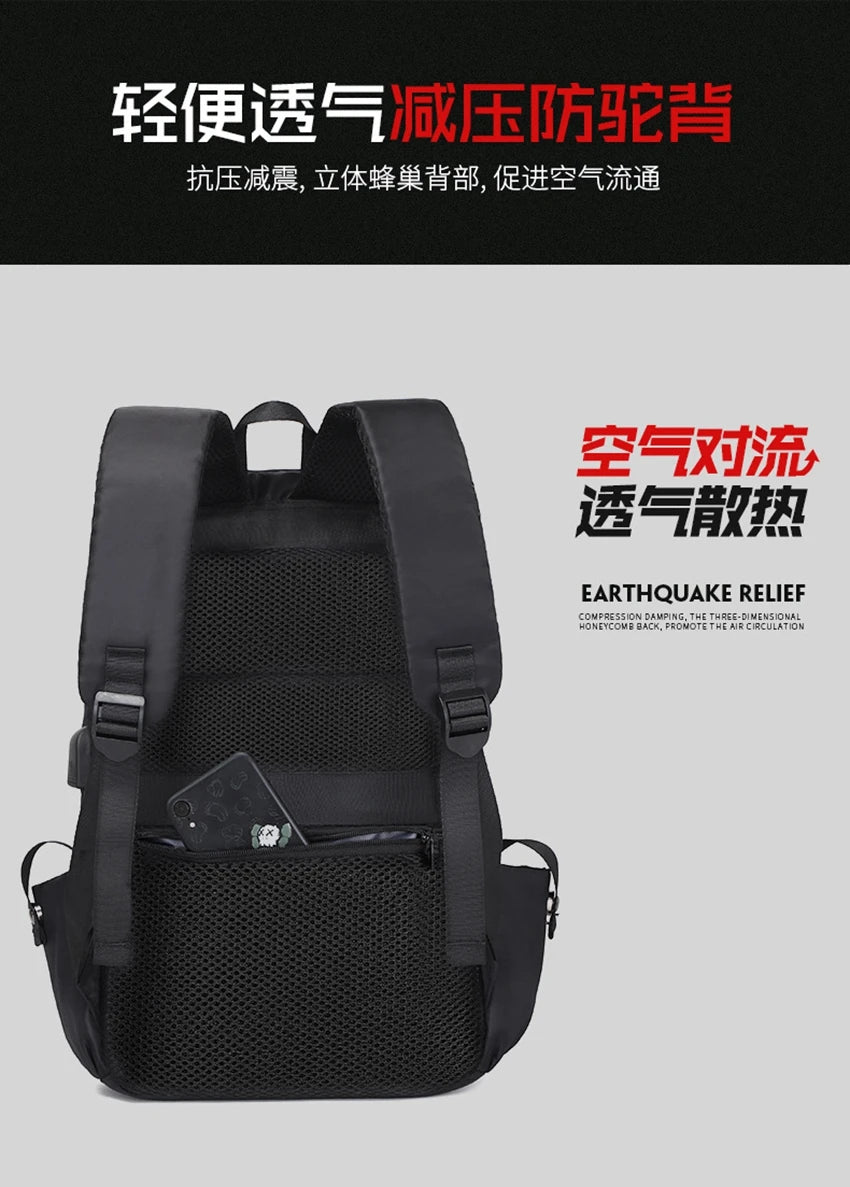 Cute Waterproof Men's Business Laptop Backpack with Cat Print