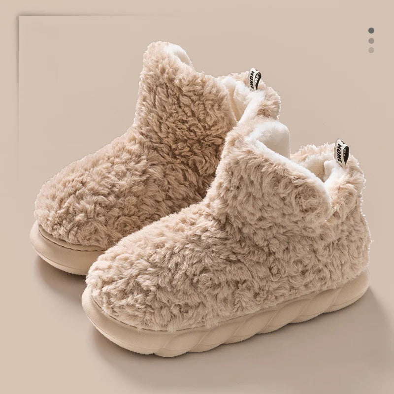 Winter Warm Plush Snow Boots Slippers | Cozy Indoor Outdoor Footwear