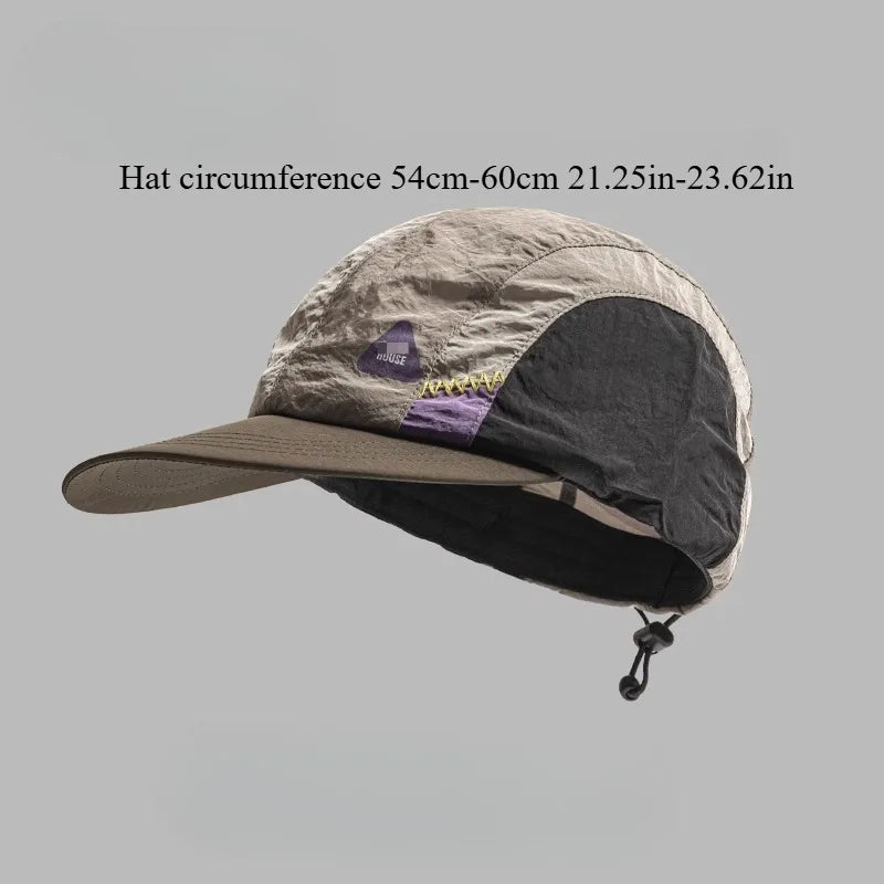 Color Matching Baseball Cap Summer Thin Breathable Quick-drying Hat Flat-brimmed Casual Sun Protection Caps Men and Women