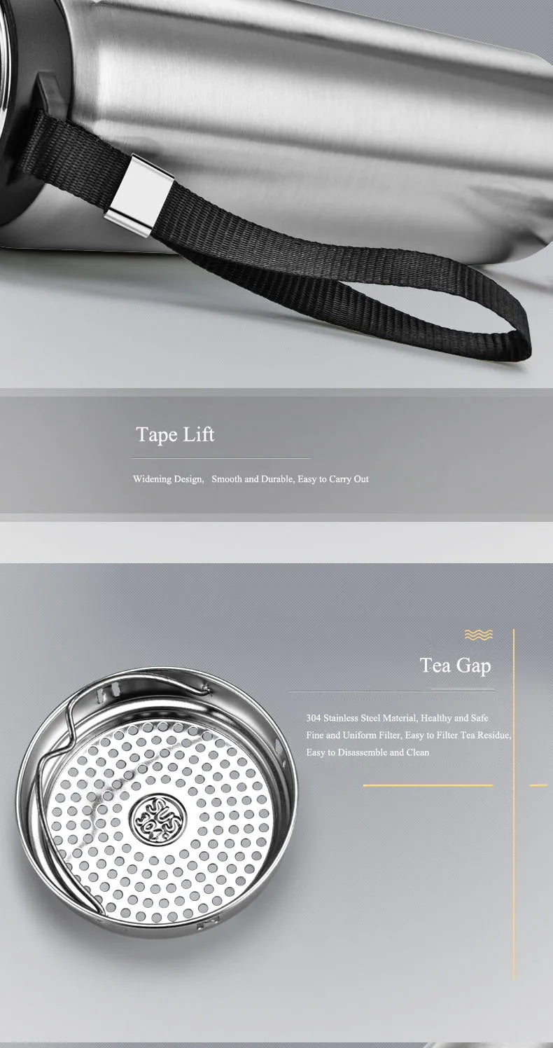 Large Capacity Insulated Stainless Steel Thermos with Temperature Display