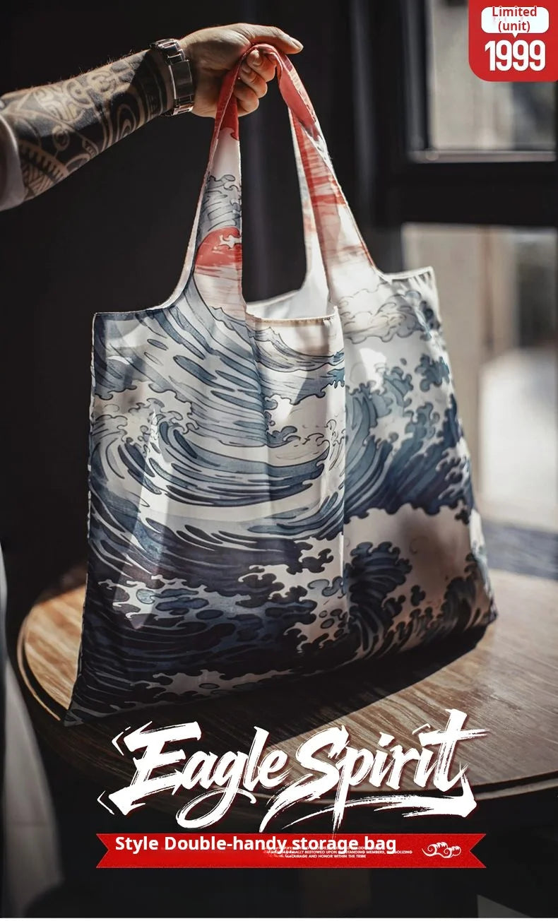 Foldable Tribal Print Tote Bag | Stylish Large Capacity Travel Bag
