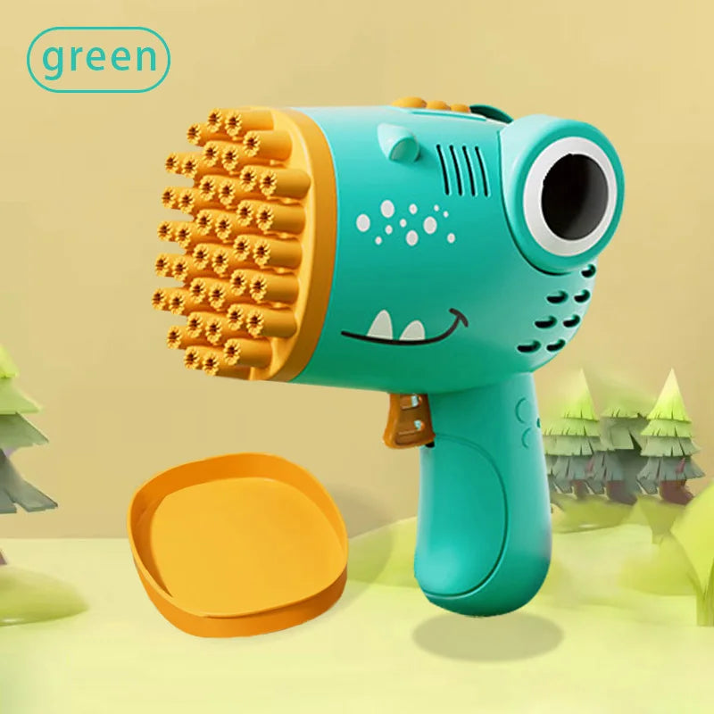 40 Hole Dinosaur Bubble Handheld Machine | Fun Outdoor Bubble Gun