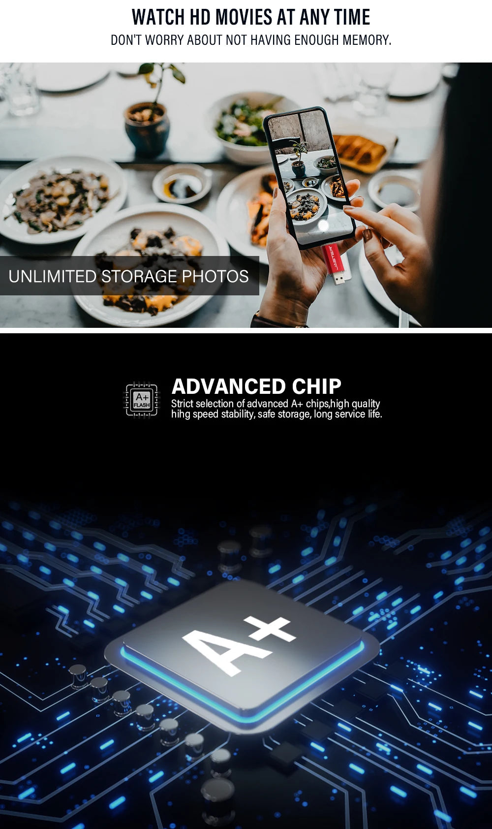 High-Speed OTG USB Flash Drive for Type-C Devices | 128GB to 4GB