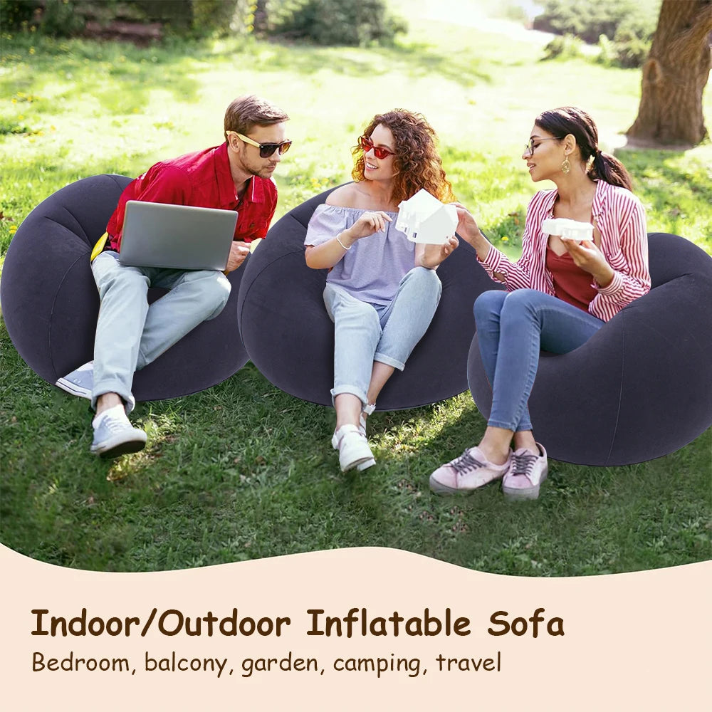 Sofá inflable portátil | Tumbona perfecta para acampar al aire libre