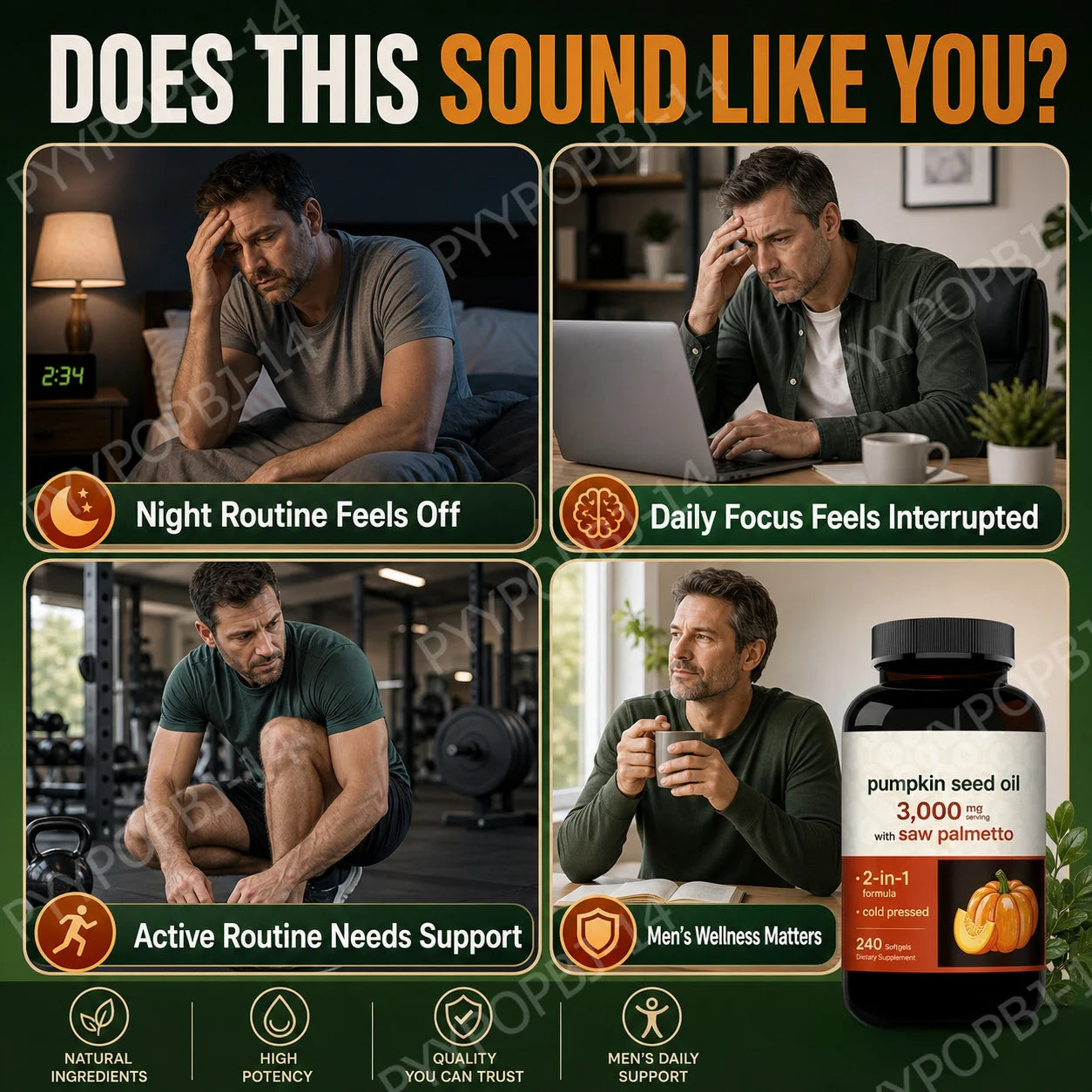 Cold Pressed Pumpkin Seed Oil Softgels | 240 Count Supplement