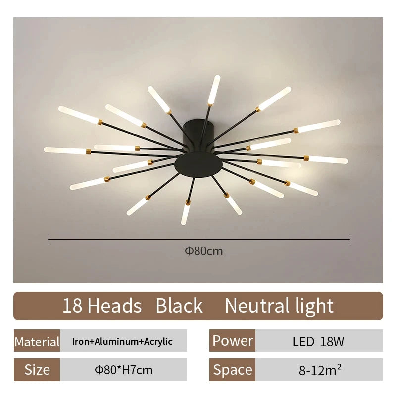 Modern LED Ceiling Lamp | Nordic Fireworks Design for Home Decor