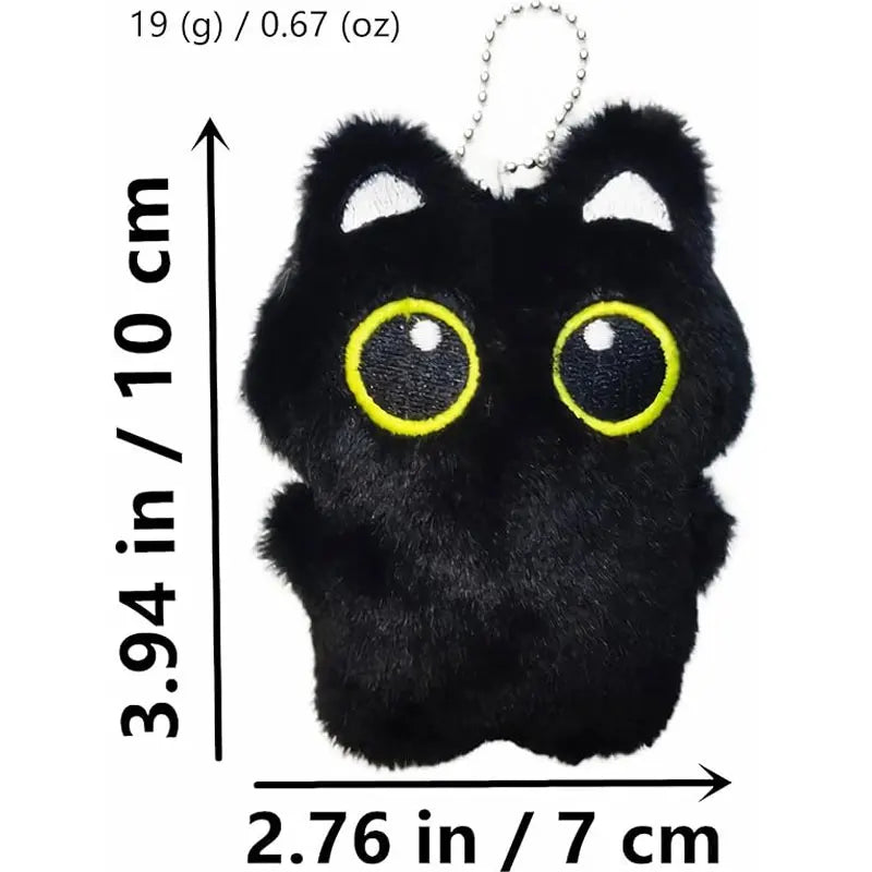 Cute Black Cat Plush Toy | Adorable Keychain & Backpack Decoration