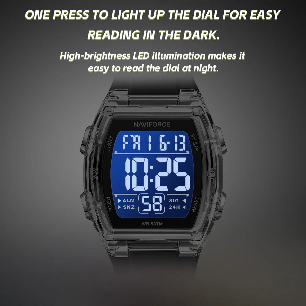 Luxury Digital Sport Watches for Men | Waterproof Silicone Band