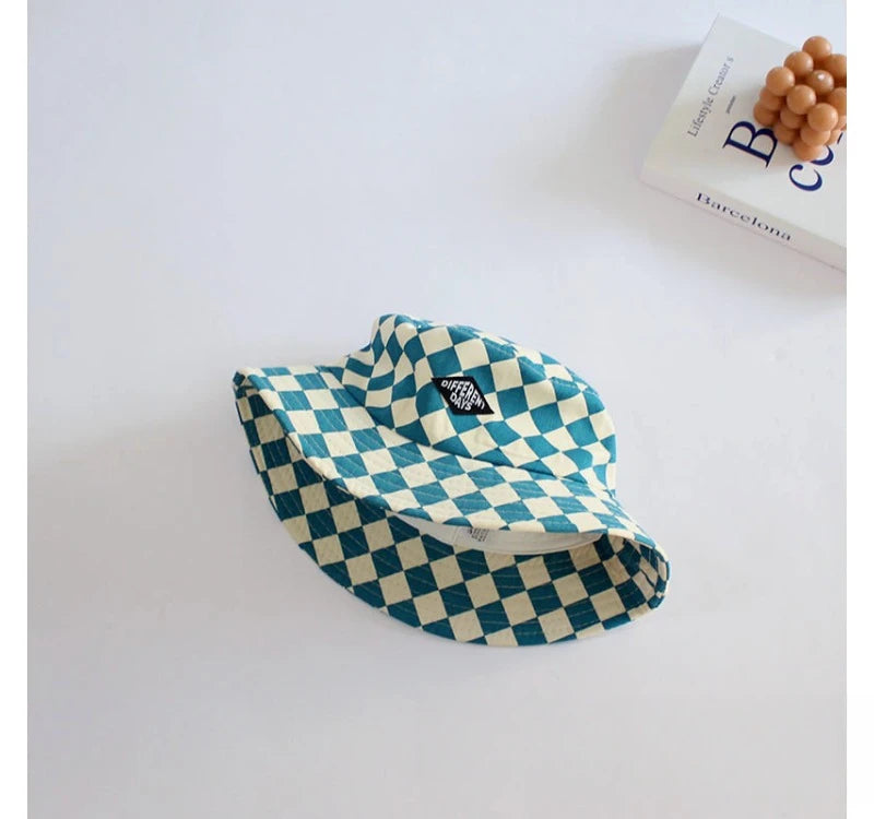 Checkerboard Pattern Kids Bucket Hat | Perfect Sun Protection