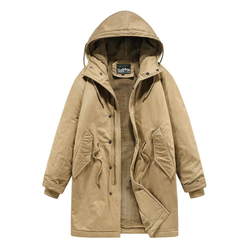 Men's Retro M51 Mid-Length Windbreaker Parka with Hood | Fall/Winter