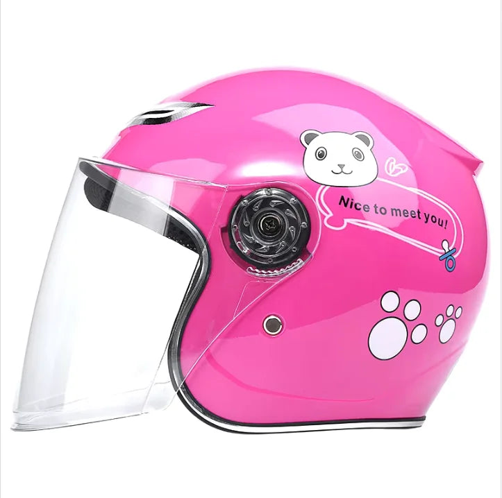 Cute Cartoon Kids Helmet | Safe & Stylish Motorcycle Headgear