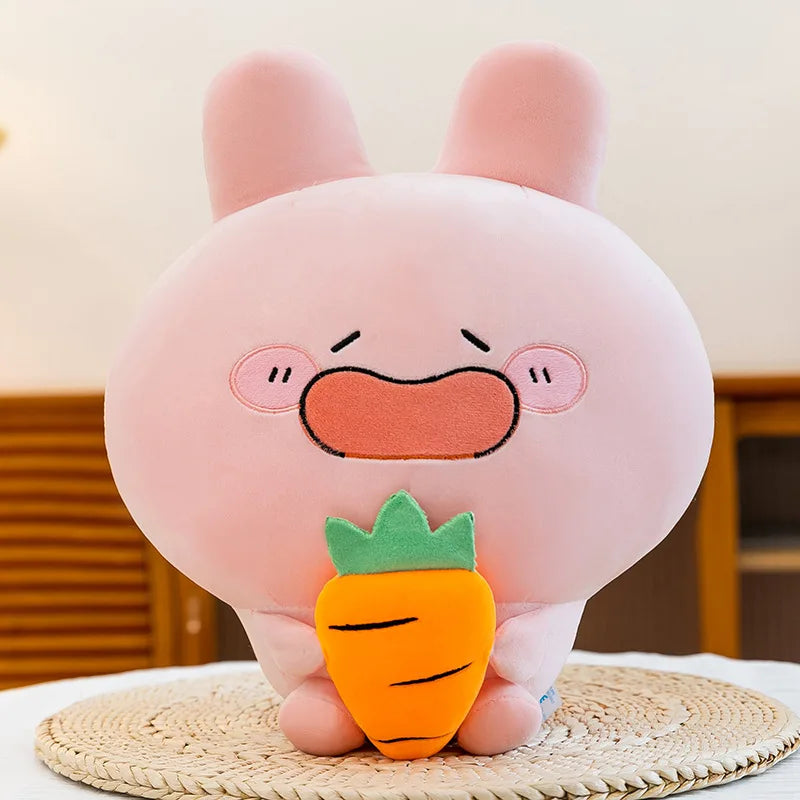 Large Pink Rabbit Plush Toy | Funny Expression Kids Stuffed Animal