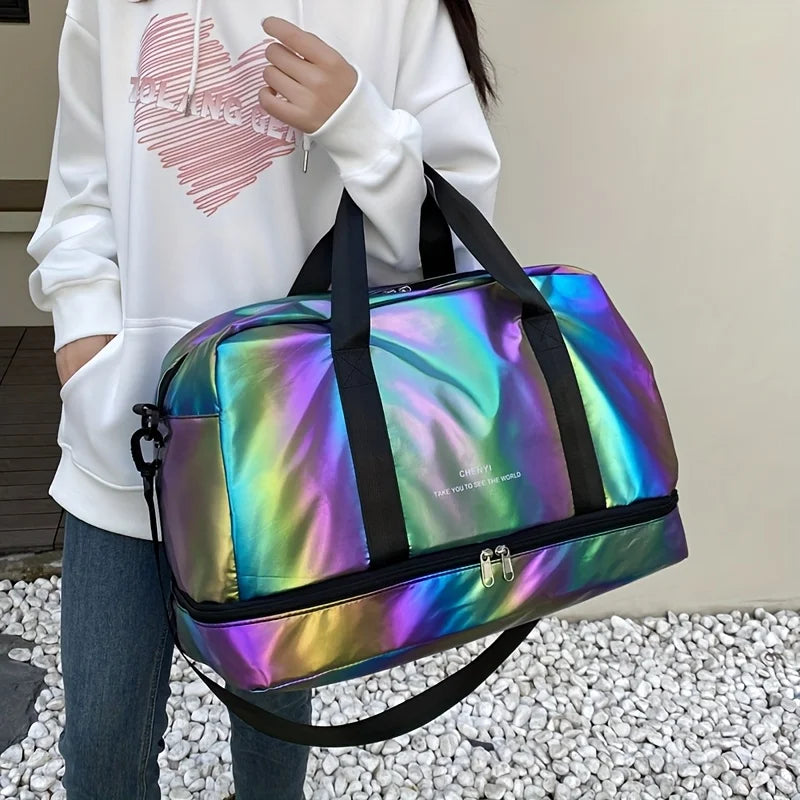 Lightweight Holographic Travel Duffel Bag | Large Capacity Tote