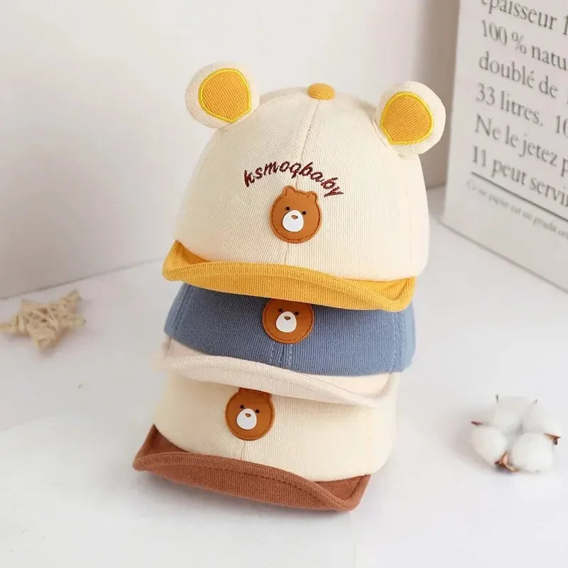 Cute Baby Cartoon Bear Baseball Cap for Infants | Adjustable Sun Hat