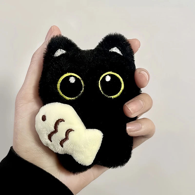 Adorable Plush Black Cat Doll Keychain | Cute Backpack Pendant