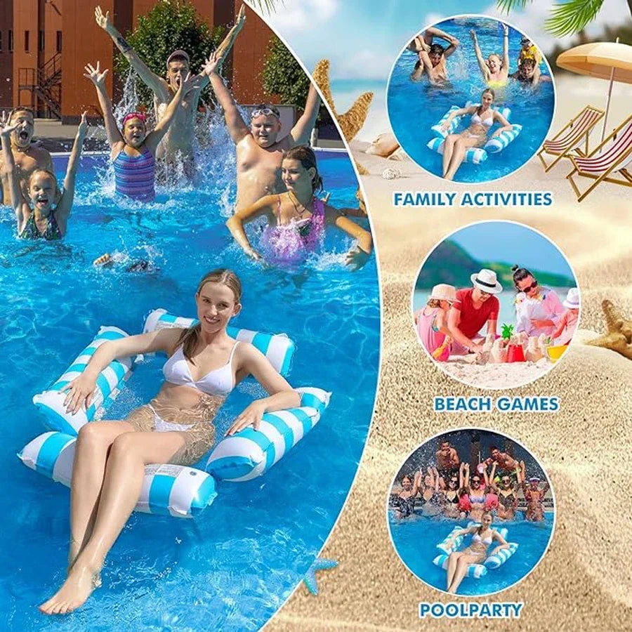 4-in-1 Water Hammock Recliner | Inflatable Floating Lounge