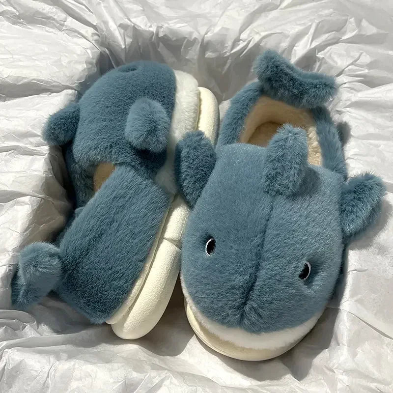 Cozy Shark Pattern Home Slippers for Men & Women | Warm Comfort