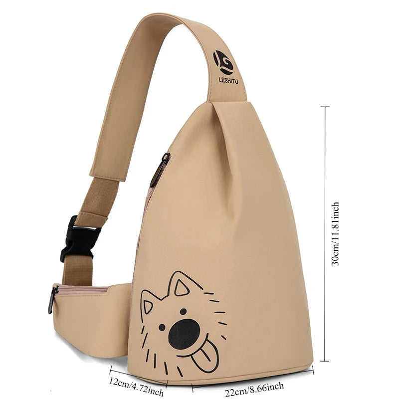 Cartoon Chest Sling Bag for Women | Versatile Crossbody Daypack