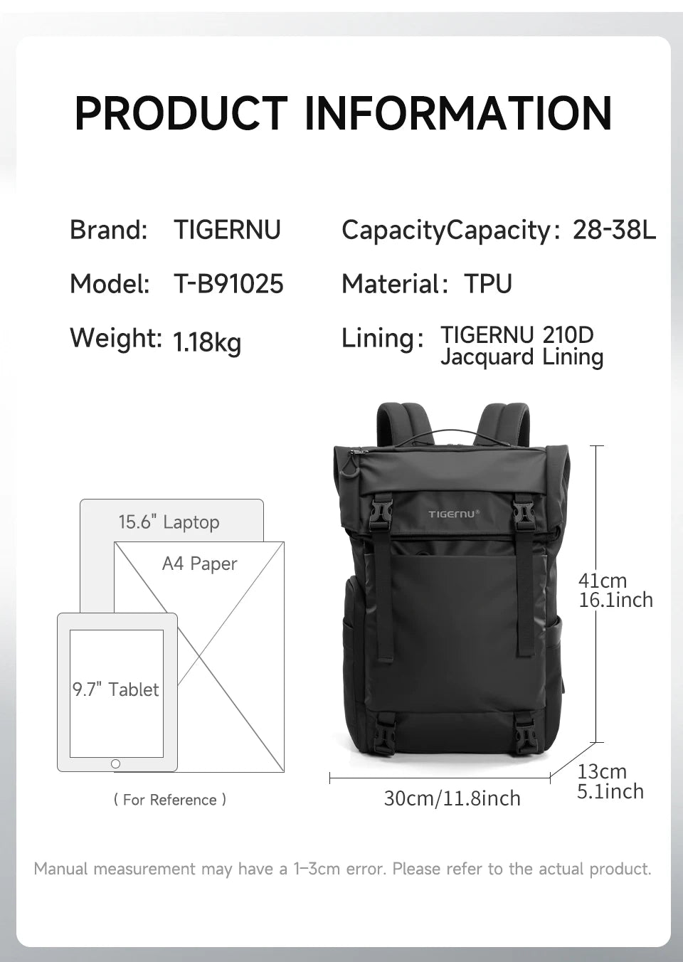 Waterproof Travel Backpack for Men | Expandable Business & School Bag