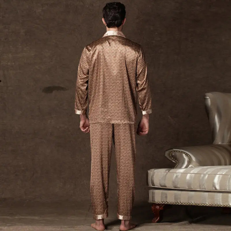 Men's Cozy Satin Pajama Set | Soft Floral Sleepwear