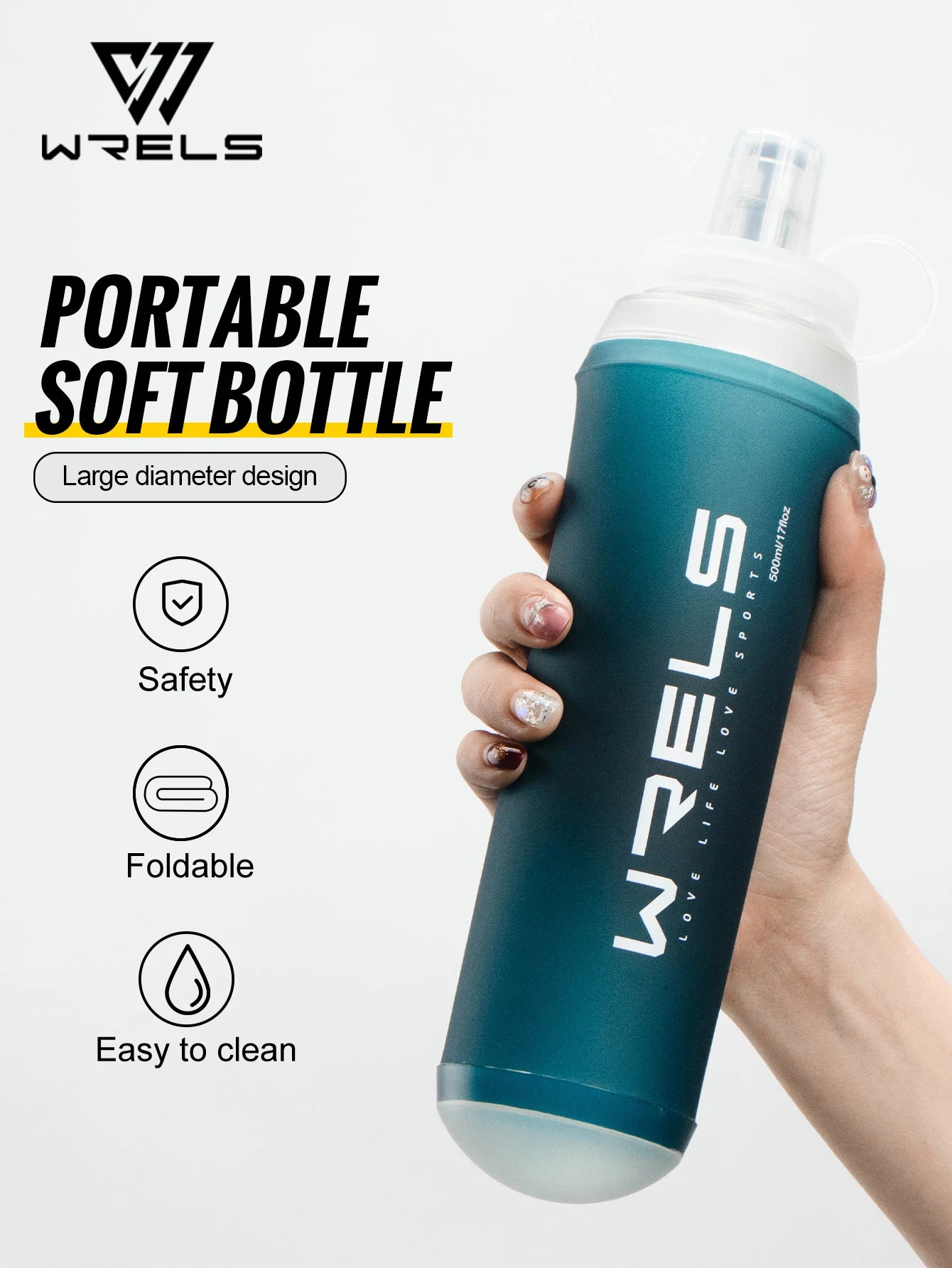 500ML Collapsible Sports Water Bottle | BPA-Free Soft Flask