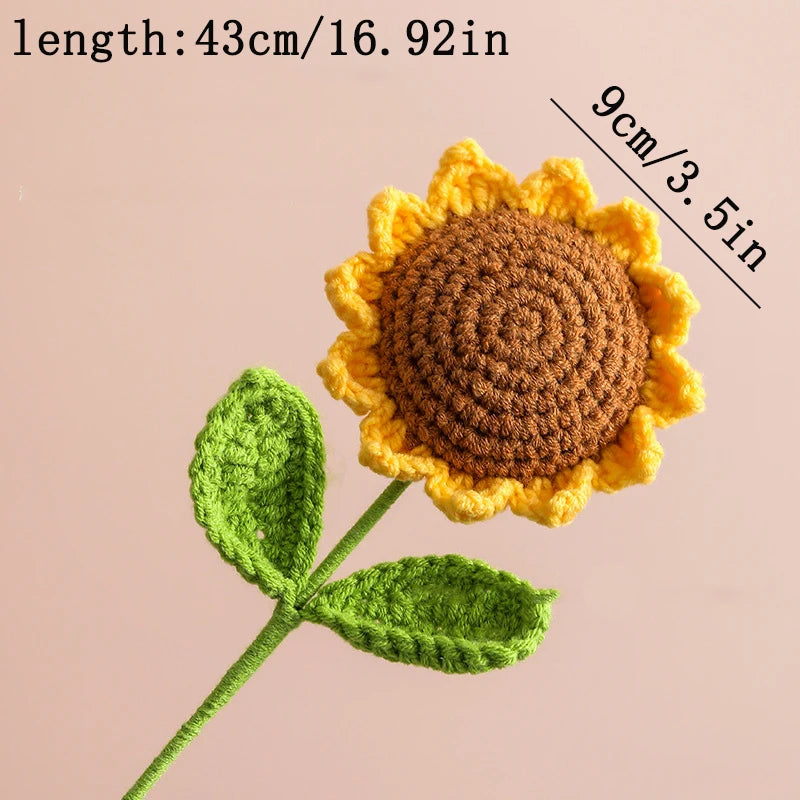 Hand-Knitted Artificial Sunflower | Perfect Gift & Home Decor