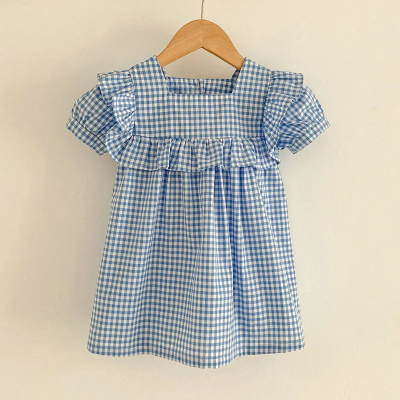 Stylish Summer Grid Jumpsuit for Baby Girls | Adorable & Comfy
