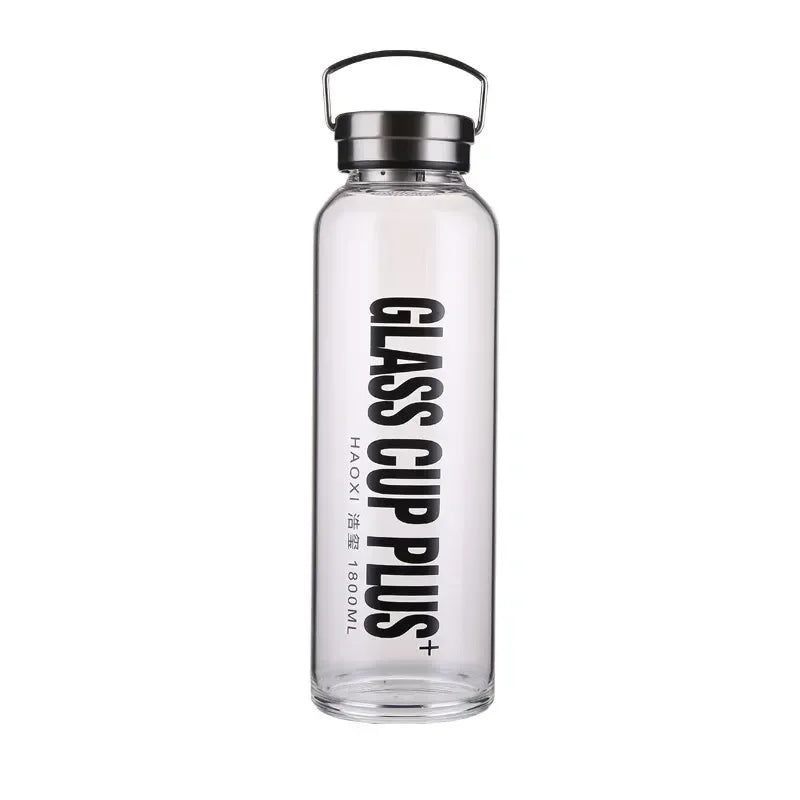 2L Glass Water Bottle with Strap | Portable Leakproof Drinkware